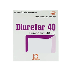 Thuốc viên nén Diurefar 40mg Pharmedic điều trị tăng huyết áp, phù – 10 vỉ x 12 viên