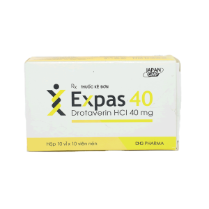 Thuốc viên nén Expas 40mg DHG điều trị co thắt đường tiêu hóa, co thắt tử cung, đau bụng kinh – 10 vỉ x 10 viên