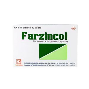 Thuốc viên nén Farzincol 10mg Pharmedic điều trị tiêu chảy, còi xương – 100 viên