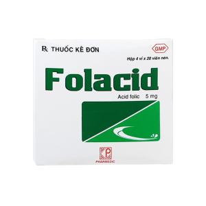 Thuốc viên nén Folacid 5mg Pharmedic điều trị thiếu máu, thiếu acid folic – 4 vỉ x 20 viên