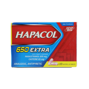 Thuốc viên nén Hapacol 650mg Extra DHG điều trị hạ sốt, giảm đau – 10 vỉ x 10 viên