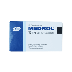Thuốc viên nén Medrol 16mg Pfizer điều trị viêm khớp dạng thấp, hen suyễn, viêm loét đại tràng – 3 vỉ x 10 viên
