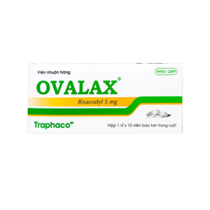 Thuốc viên nén Ovalax 5mg Traphaco điều trị táo bón, giúp thải sạch ruột – 1 vỉ x 10 viên