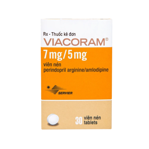 Thuốc viên nén Viacoram 7/5mg Servier điều trị tăng huyết áp, bệnh động mạch vành – Hộp 30 viên