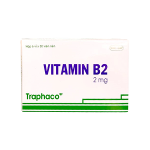 Thuốc viên nén Vitamin B2 2mg Traphaco điều trị thiếu vitamin B2, nứt môi, viêm nứt góc miệng, viêm loét lưỡi – 6 vỉ x 30 viên