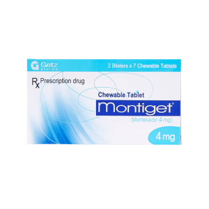Thuốc viên nhai Montiget 4mg Getz điều trị viêm mũi dị ứng, hen suyễn – 2 vỉ x 7 viên