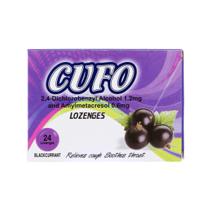 Viên Ngậm Cufo Lozenges Blackcurrant hỗ trợ điều trị nhiễm khuẩn họng, nhiếm khuẩn miệng – 2 vỉ x 12 viên